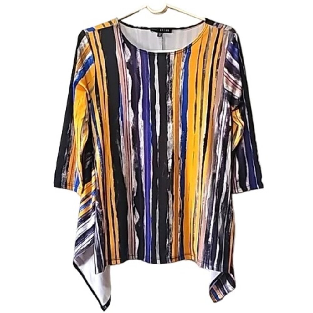 Kozan Women's Striped Abstract Oversized Tunic Top, XS